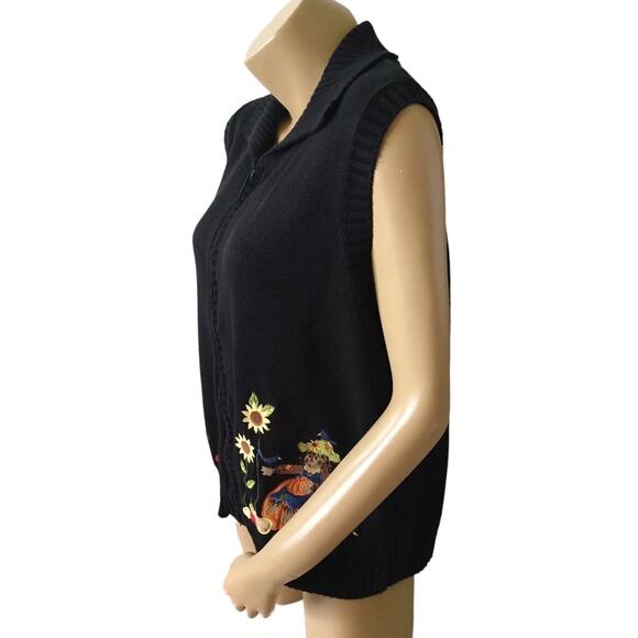 SOUTHERN LADY Womens Size Large Vintage Full Zip Halloween Pumpkin Sweater - Picture 2 of 6